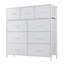 Commode en tissu à 9 tiroirs de 39,37 po avec plateau en bois et commode-259229925