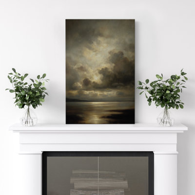 «Dramatic Cloudscape Over Ocean», reproduction d'art sur toile - décor marin Moody pour salon ou bureau