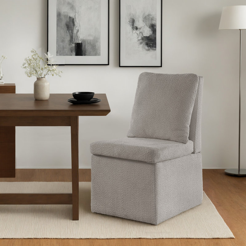 Sanctuary Boucle Parson Dining Chair With Casters, Gray