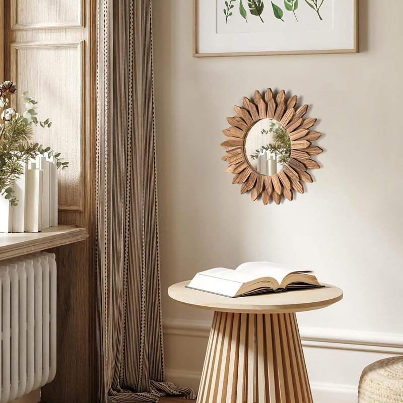 Solid Wood Sunburst Mirror