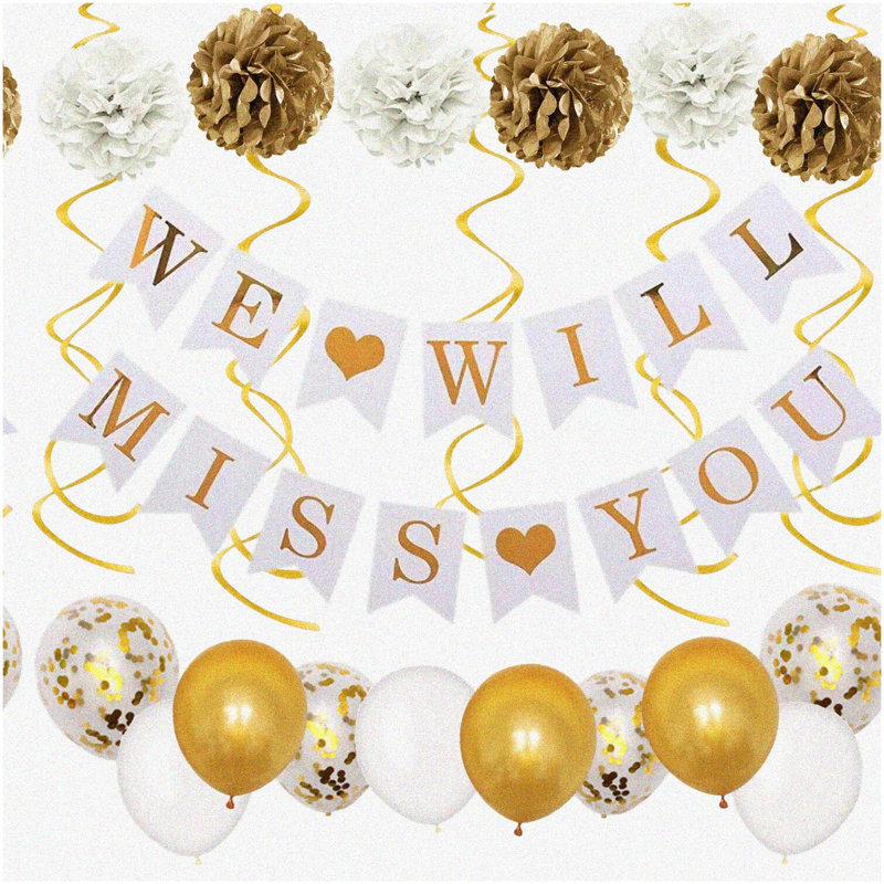 Golf Party Banner Set Black Glitter 40th