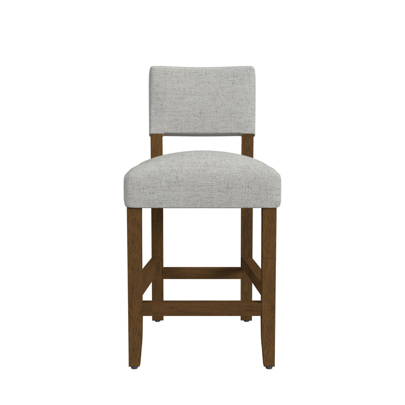 Open Back 24 Inches Counter Stool, Grey Woven