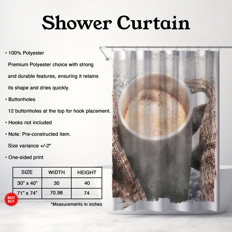 Tarita Shower Curtain, H 74 po x l 71 po