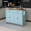 Chariot de cuisine 54,3 "en bois massif avec porte-épices et porte-serviettes-661215165