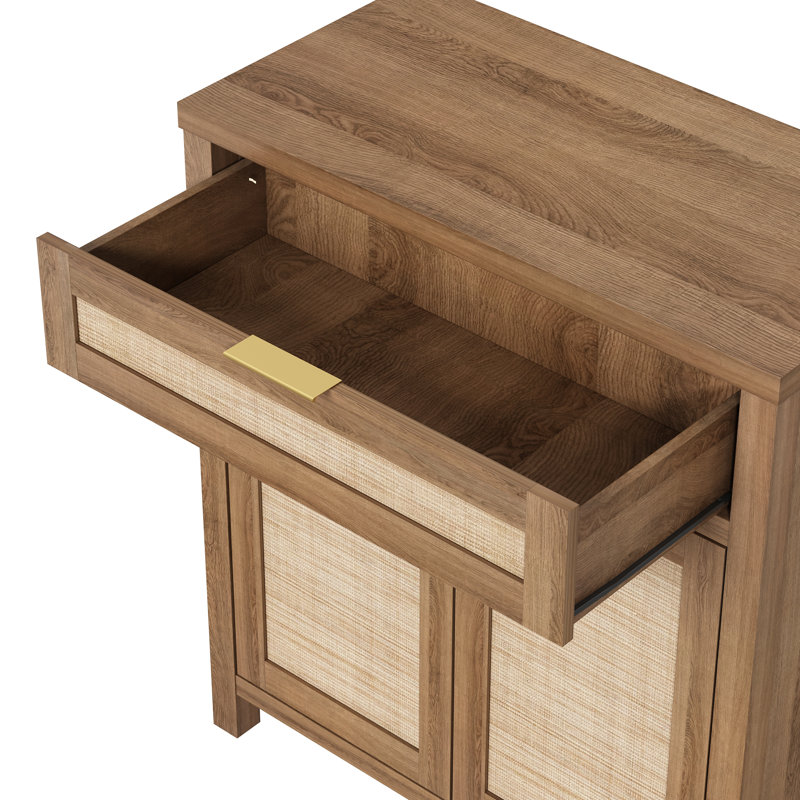 Ciauna 34'' Sideboard Accent Cabinet ( Set Of 2 ), Medium Wood