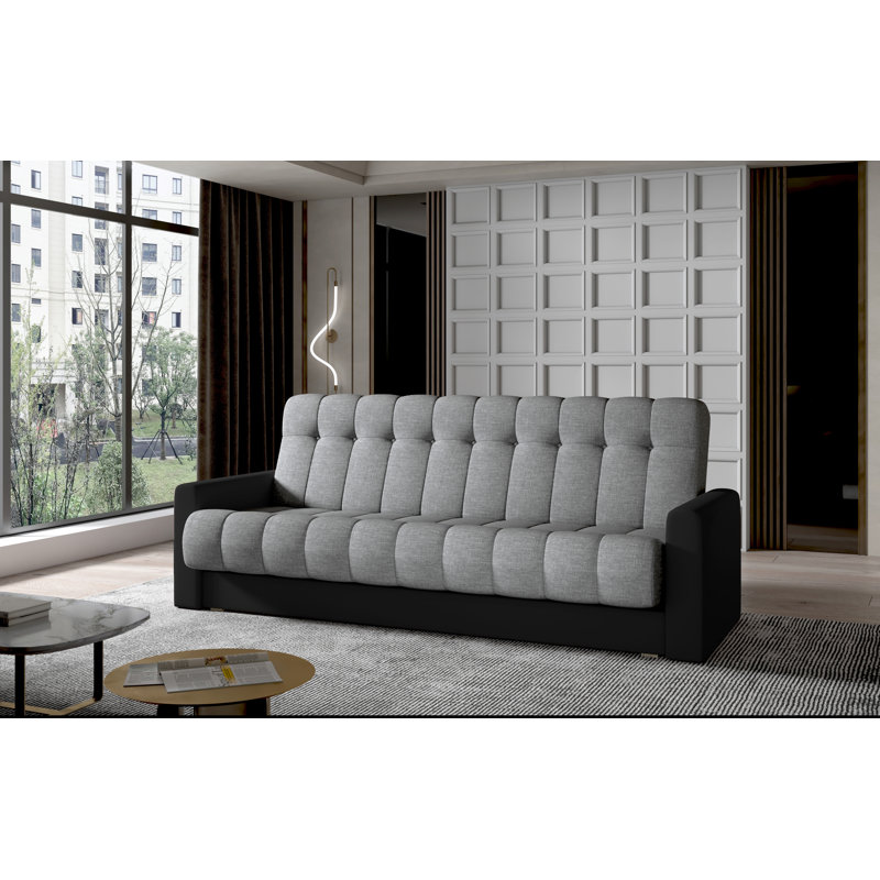 Larrison 3 Seater Sofa Bed, Grey/White