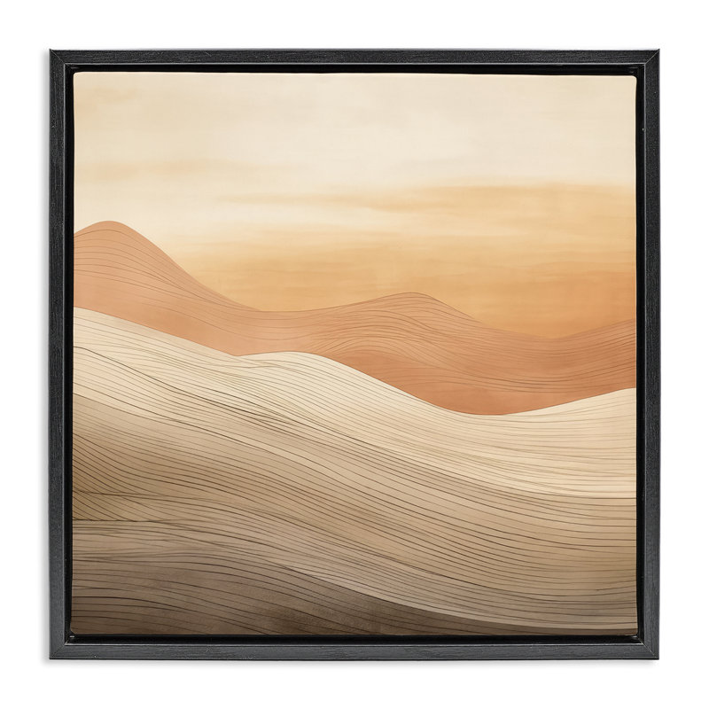  «Ombre Desert Dunes», art mural encadré par Irena Orlov, H 25 po x l 25 po, Cadre flottant noir de jais