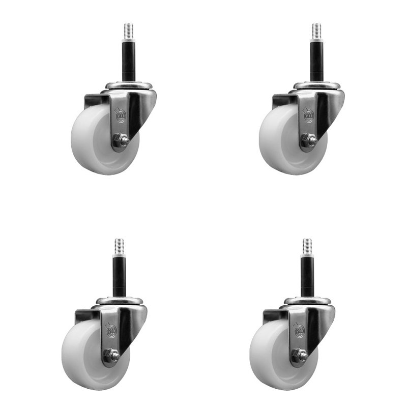 Ensemble de roulettes extensibles 3 pouces pivotant sur roulettes en nylon 3 pouces SCC
