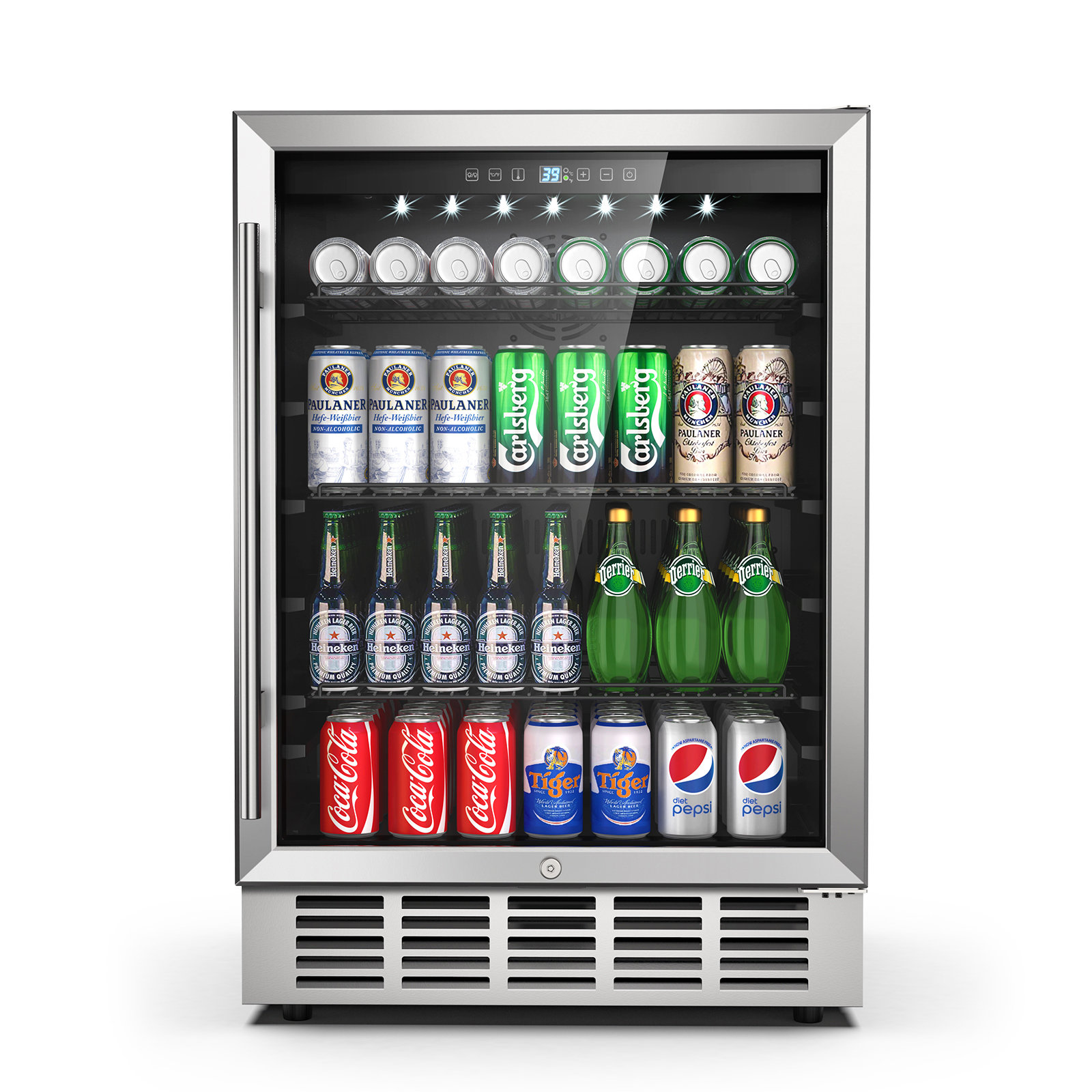 Kalamera Freestanding Refrigeration 93 Cans (12 oz.) 2.4 Cubic Feet  Freestanding Beverage Refrigerator with Wine Storage and with Glass Door &  Reviews