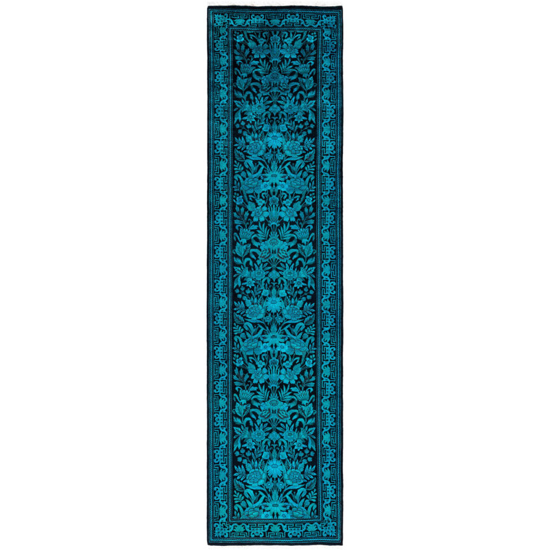 Overdyed One-of-a-Kind 2' 7" X 10' 8" Hand Knotted Area Rug