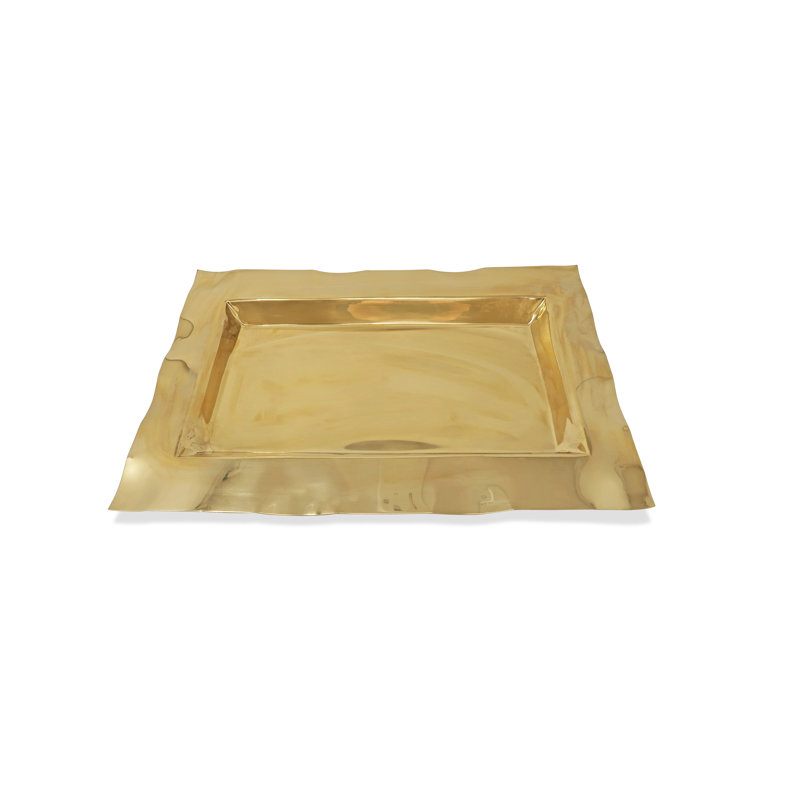 Mercer41 Tray with Wavy Edge 17.75" L, Gold