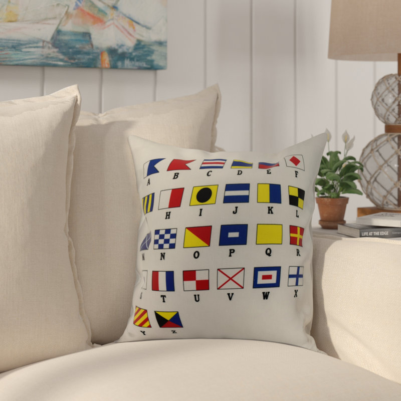 Housse de coussin d'extérieur carré Nantucket, 16 po x 1 po