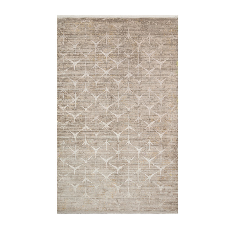 Luxurious Machine Woven Area Rug, 4.3 x 6.2 Feet, 100% Viscose/Polyester, 0.24 Inch Pile Height | 1950 Grams Per Square Meter | Easy to Clean, Stain-Resistant, Perfect for Living Room & Bedroom Decor