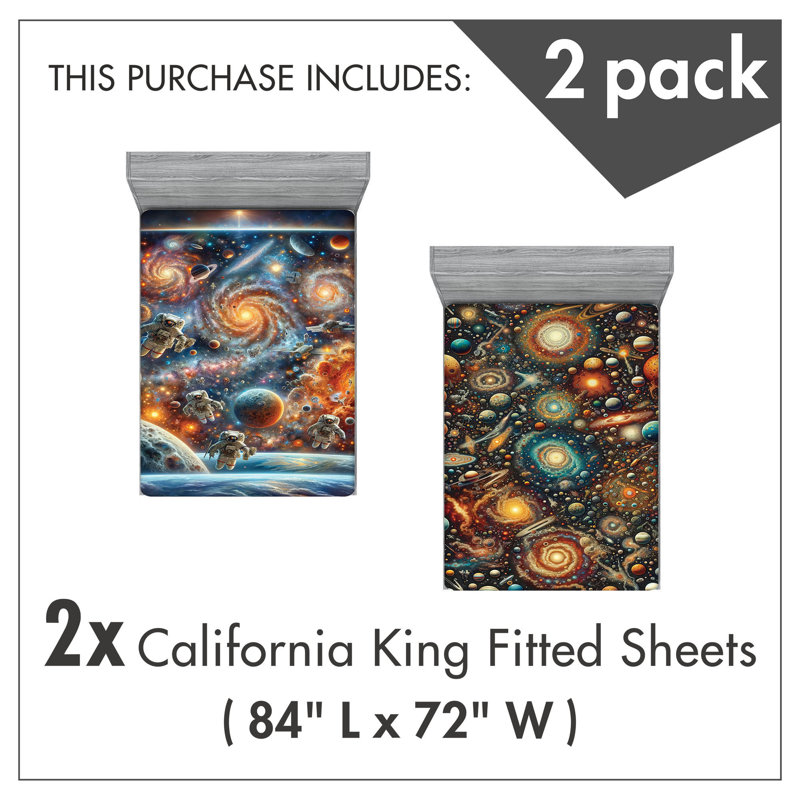 Microfiber Galaxy Fitted Sheet, California King Fitted Sheet