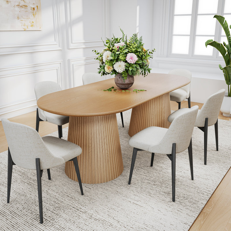 Ensemble repas 6 personnes Talisa, Chêne