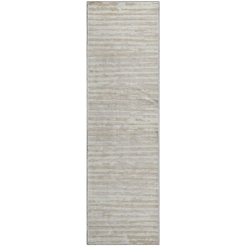 Premium Machine Washable Prisco Ivory Rug, Runner 2'3" x 7'6"