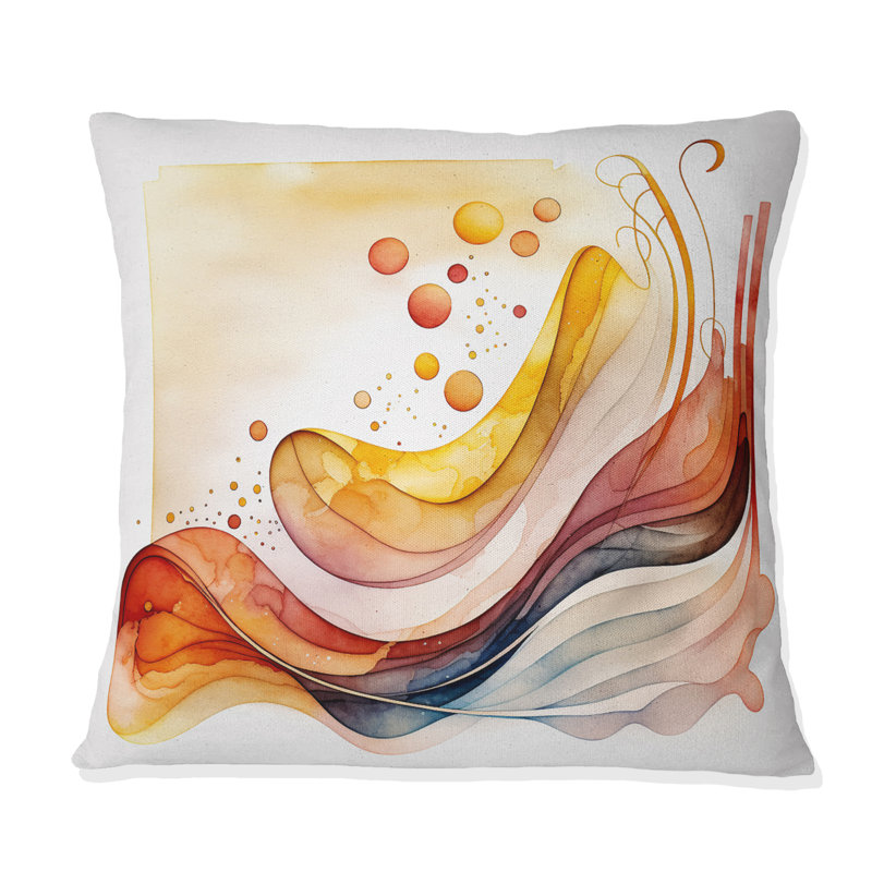 Coussin décoratif Warm Minimalist Waves - Abstract Minimalisme