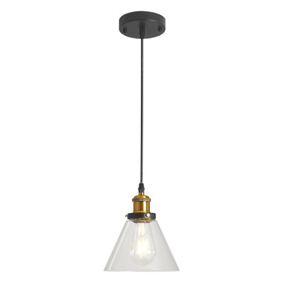 Betton 1 - Light Black/Gold/Clear Pendant