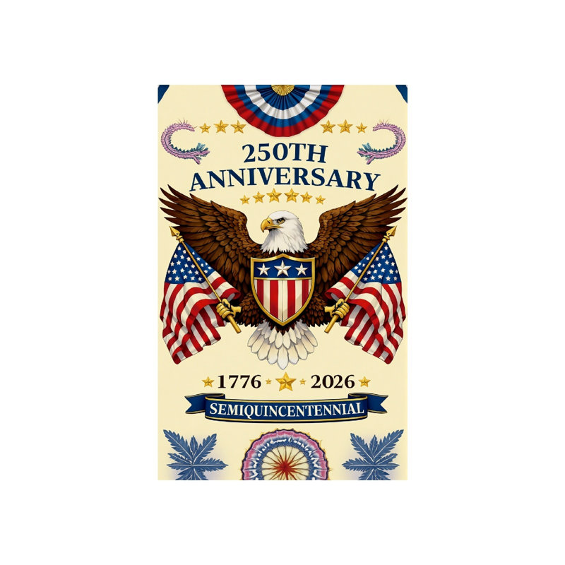 Drapeau décoratif rétro aigle chauve, jour de la fête, double face, 12 po x 18 po