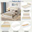 Lit plateforme en bois avec lit gigogne, 2 tiroirs et accents de rotin Brashaun-1112140784