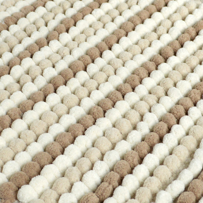 Alisbha Striped Chunky Bobble Bath Mat, Natural