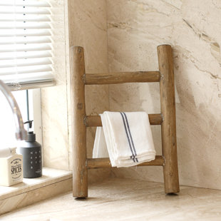 Fully Assembled Wooden Tea Towel Ladder For Countertop