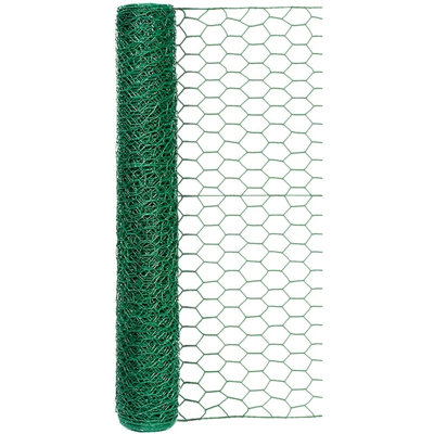 Garden Zone Poultry Netting 24" X 25' Steel Green Vinyl Coated