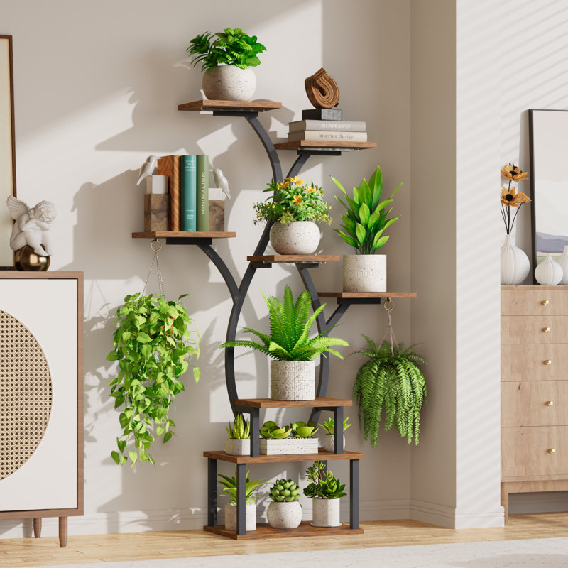 Support pour plante d'intérieur 44 "avec lumière de croissance, tablette à 8 niveaux pour plantes multiples
