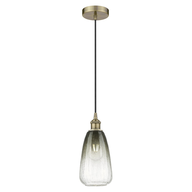 Mini-luminaire suspendu avec cordon 6 lumières Edison, Ardoise, Laiton antique