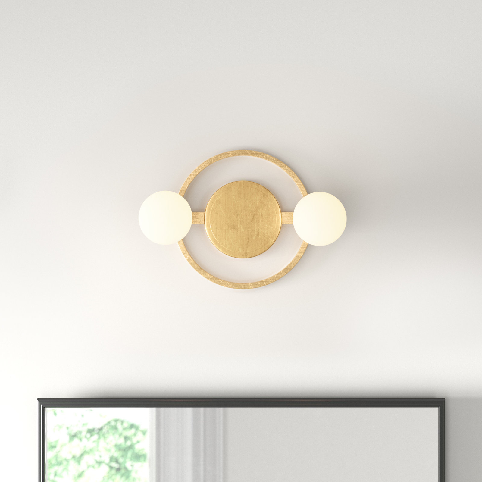 Camey 2 Light Dimmable Vanity Light, Gold Leaf