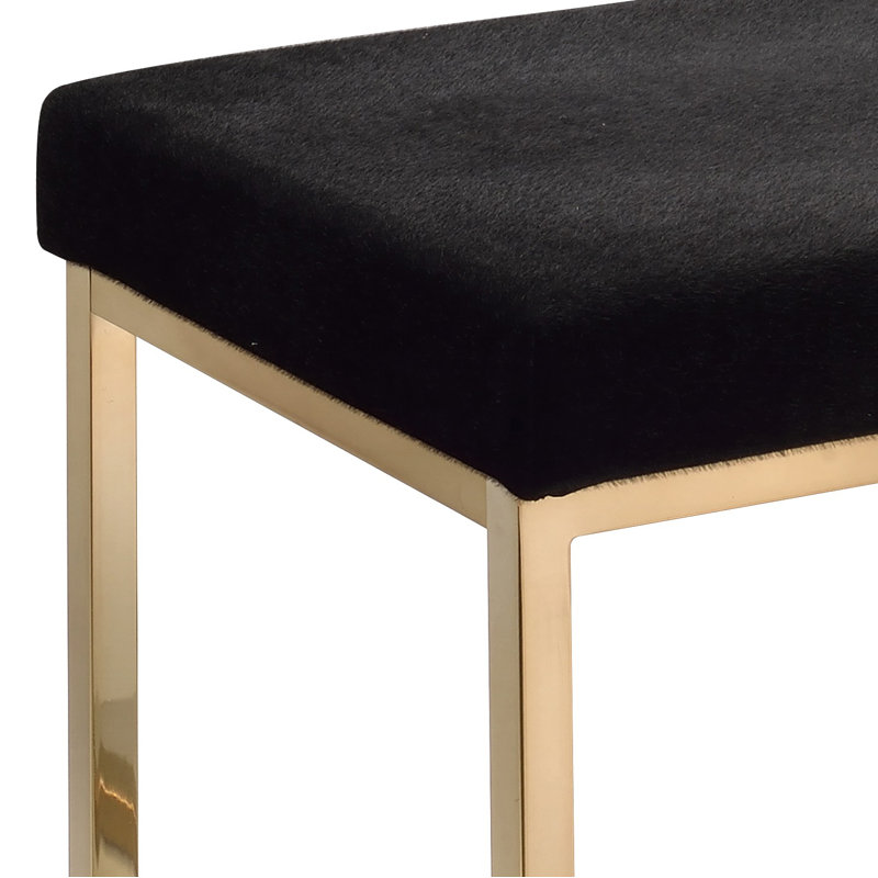 Christeanna Rectangular Upholstered Ottoman with Metal Base