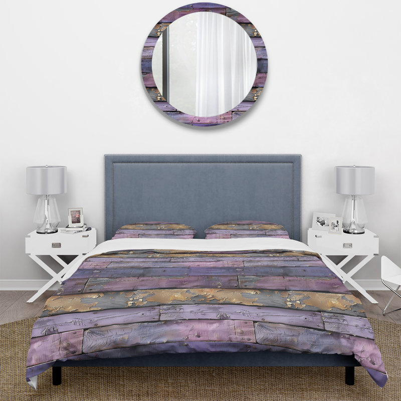 Ensemble de housse de couette lilas, Housse de couette très grand + 2 taies décorativ