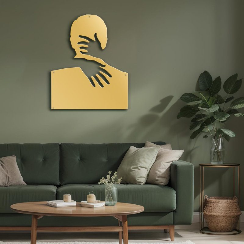 Décoration murale en métal, H 18 po x l 18 po x P 0,05 po, Or