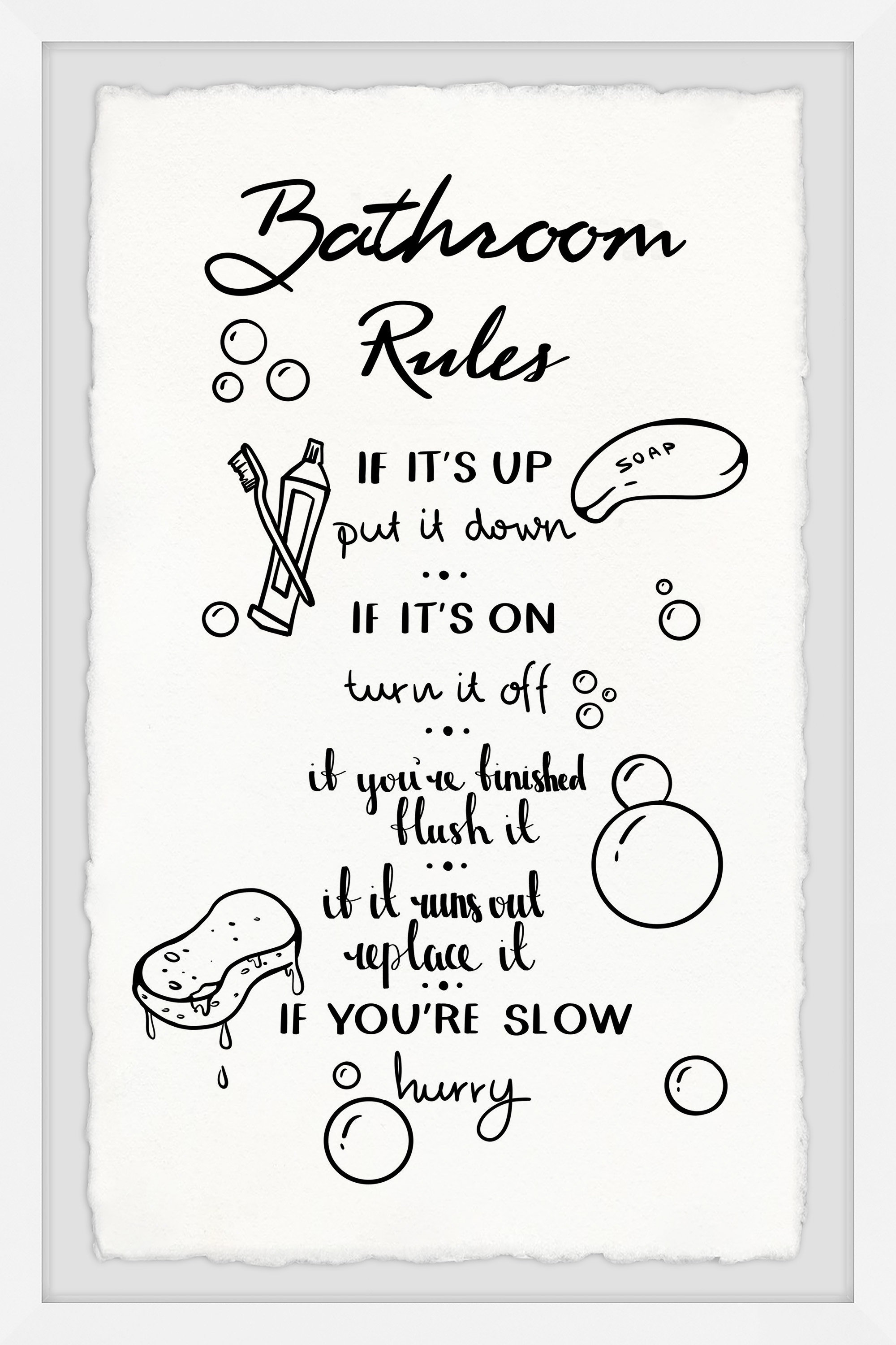 trinx-hurry-bathroom-rules-picture-frame-textual-art-wayfair