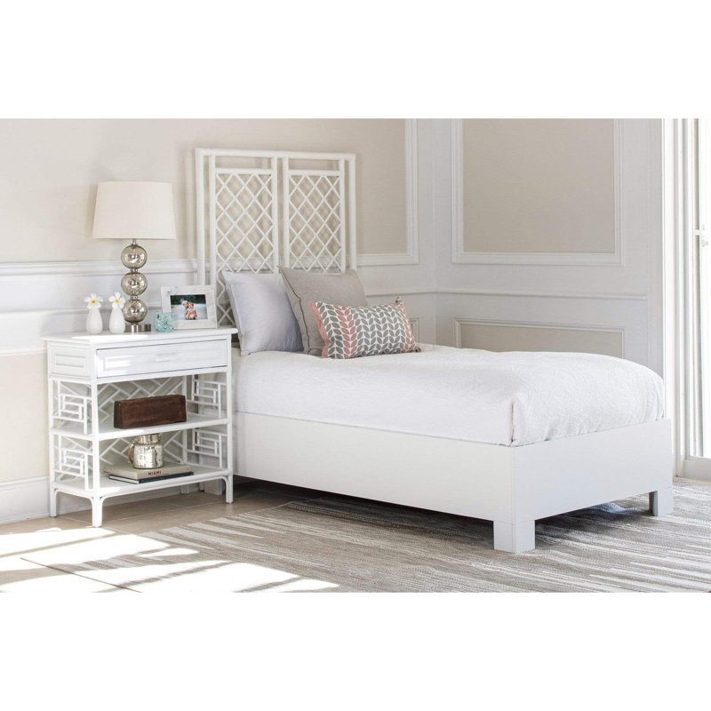 X & Diamond Low Profile Platform Bed, Black, Queen