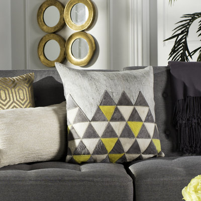 Sisu Geometric Cowhide Throw Pillow