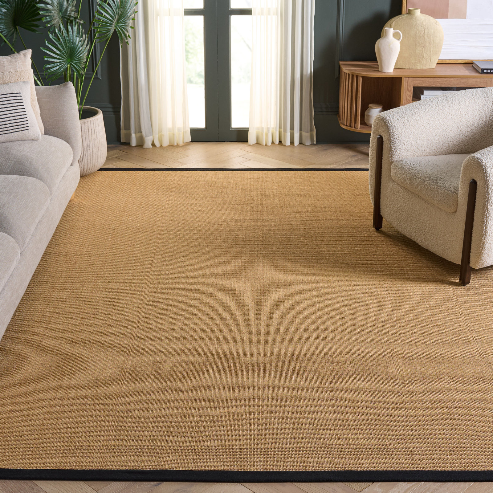 Maize Black Jute Rug, Rectangle 8' x 10'