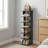 7-Tier 7 Pairs Vertical Shoe Rack, Narrow Shoe Storage Organizer with Hooks-554111484-559511118