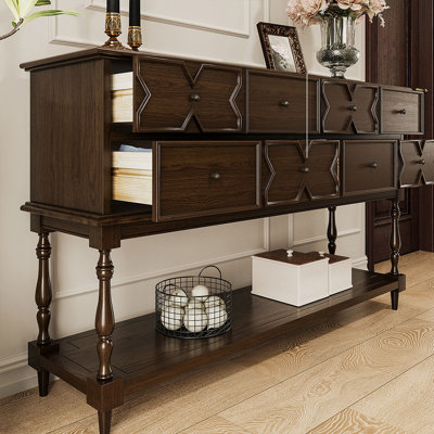 Console en bois massif noyer