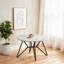 Table basse ronde de 36 pouces, style industriel urbain, plateau en bois manufacturé gris, pieds en épingle à cheveux en acier noir