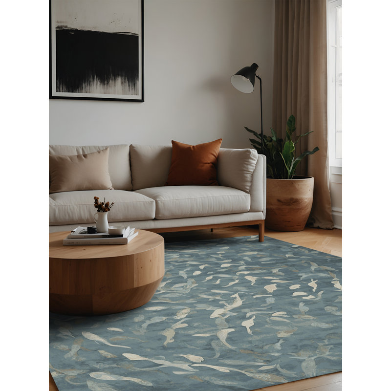 Machine Washable Gray Area Rug, Square 6'