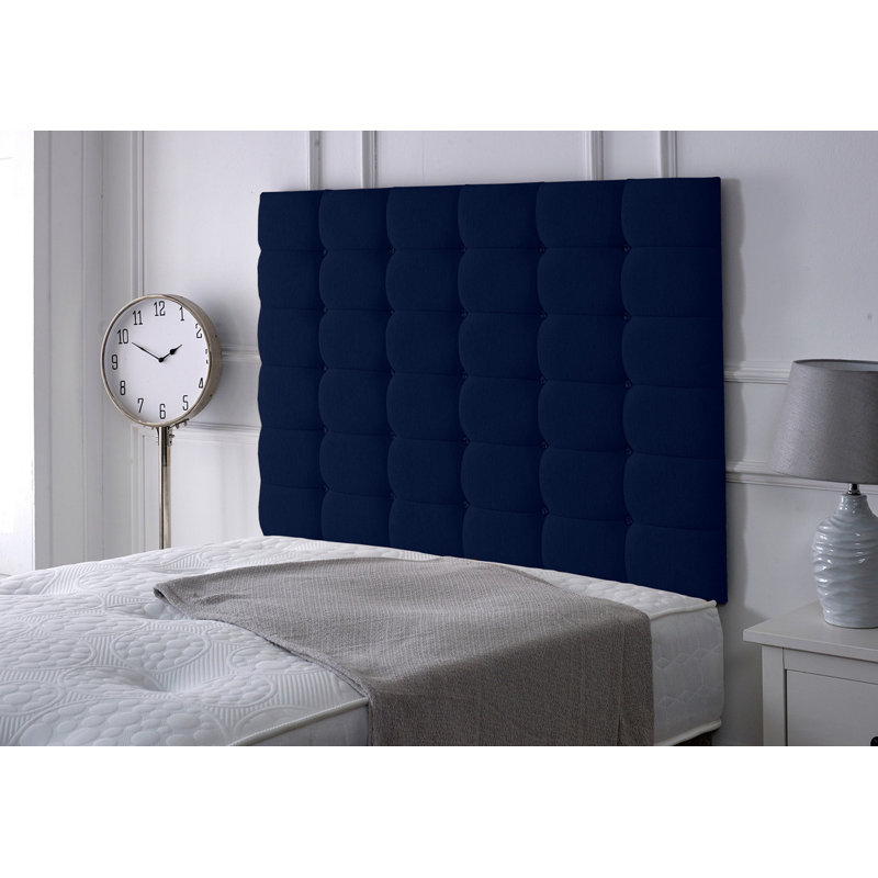 Upholstered Headboard, Super King (6'), Blue Chenille