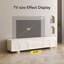 200cm Cream White TV Stand with Drawers and Cabinets, Low Profile Media Unit for TVs up to 65 Inch