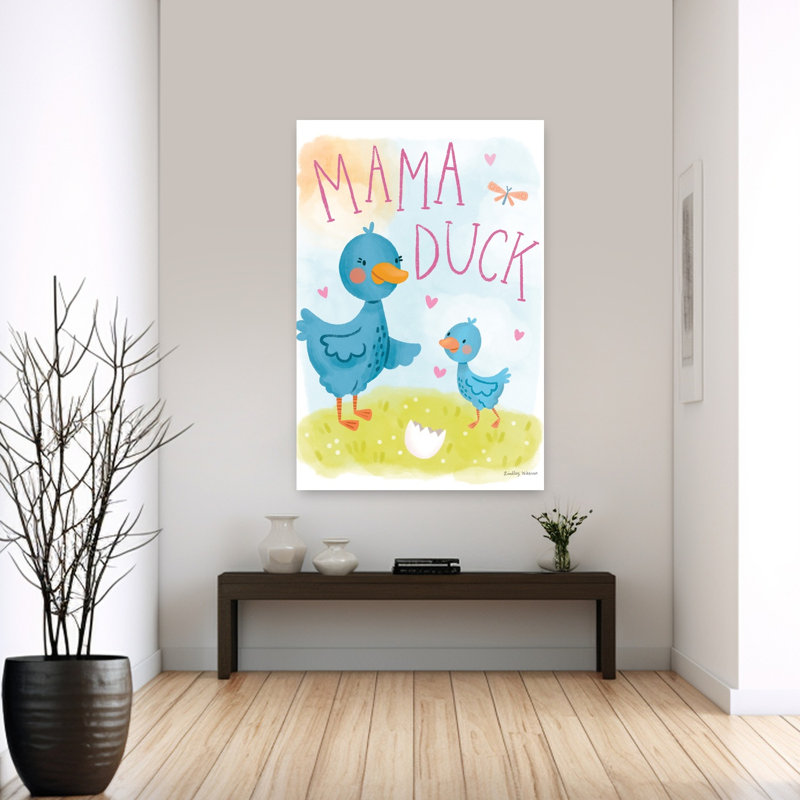 «Farm Family I Abstract Contemporary Duck Landscape Nature Art», H 60 po x l 40 po