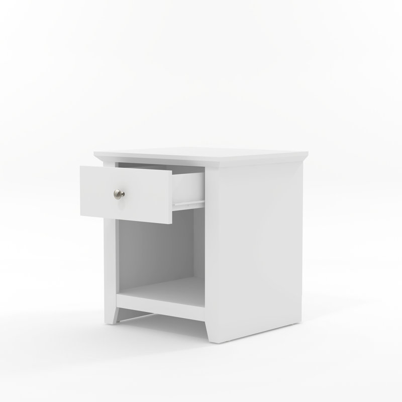 Table de chevet 1 tiroir Scott, Blanc mat