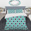 Motif de cercle bleu - ensemble de housse de couette abstrait - polyester microfibre-1337679324