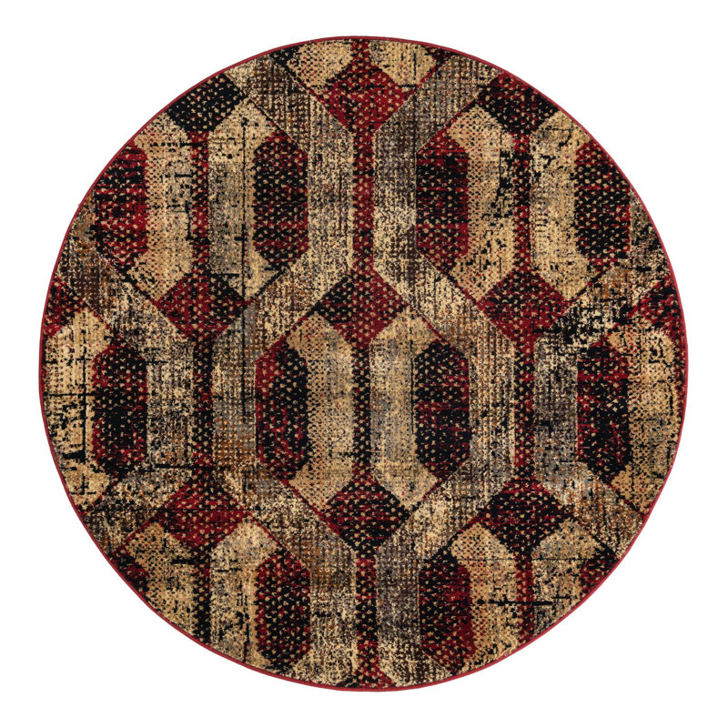 Brennin Geometric Indoor Rug, Round 5'3"