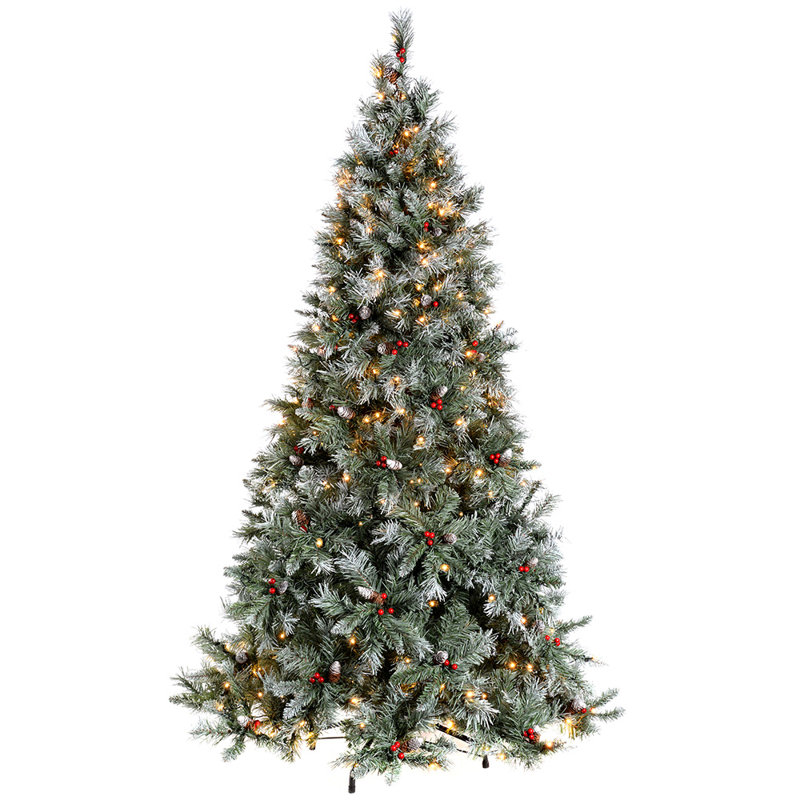 Lighted Artificial Spruce Christmas Tree, 8ft H x 4.83ft W x 4.83ft D