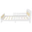 Lit simple en rotin avec lumières DEL et tête de lit, lit plateforme simple avec barrières de sécurité pour enfants, blanc-129591920-129591921