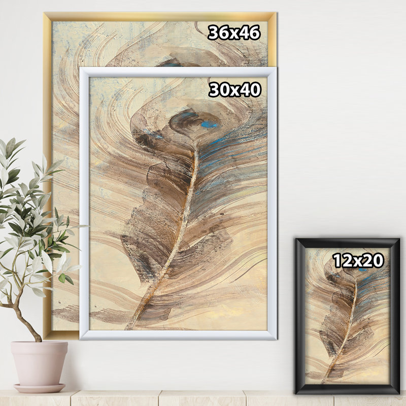 « plumes natural elements »-cadre photo imprimé sur toile, Cadre noir, H 46 po x l 36 po x P 1,5 po